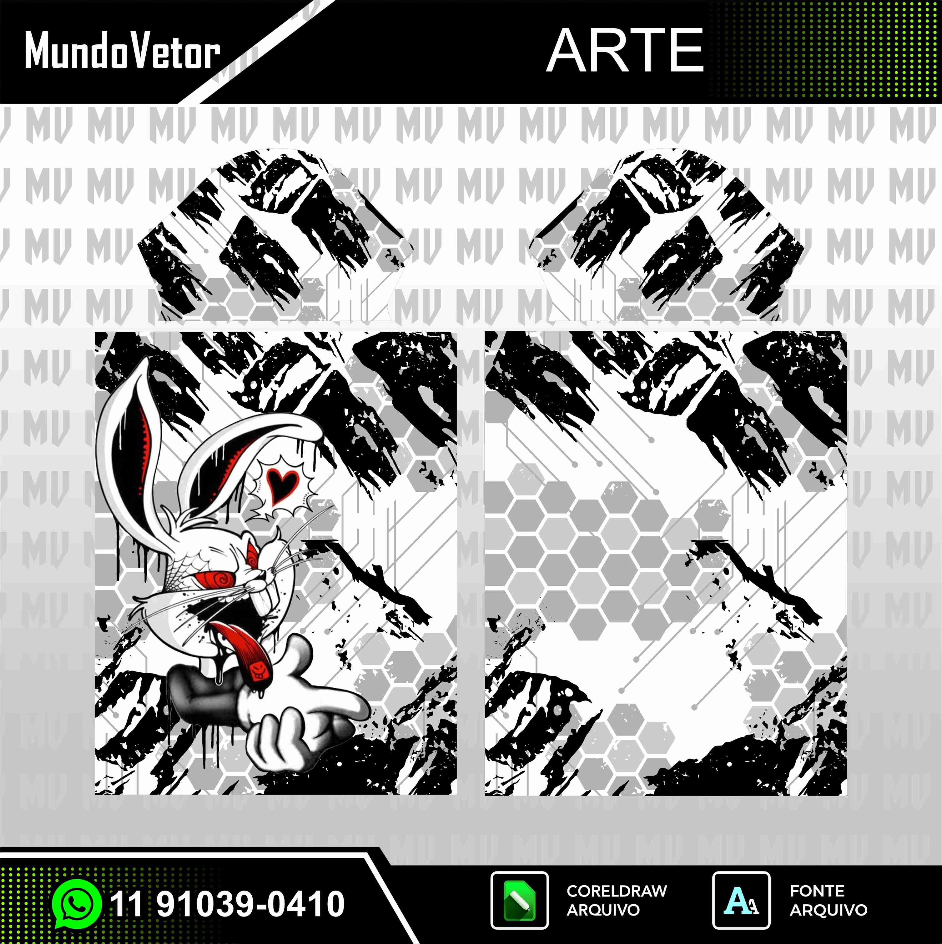 Arte Digital Camisa Interclasse Pernalonga Dark Grafite
