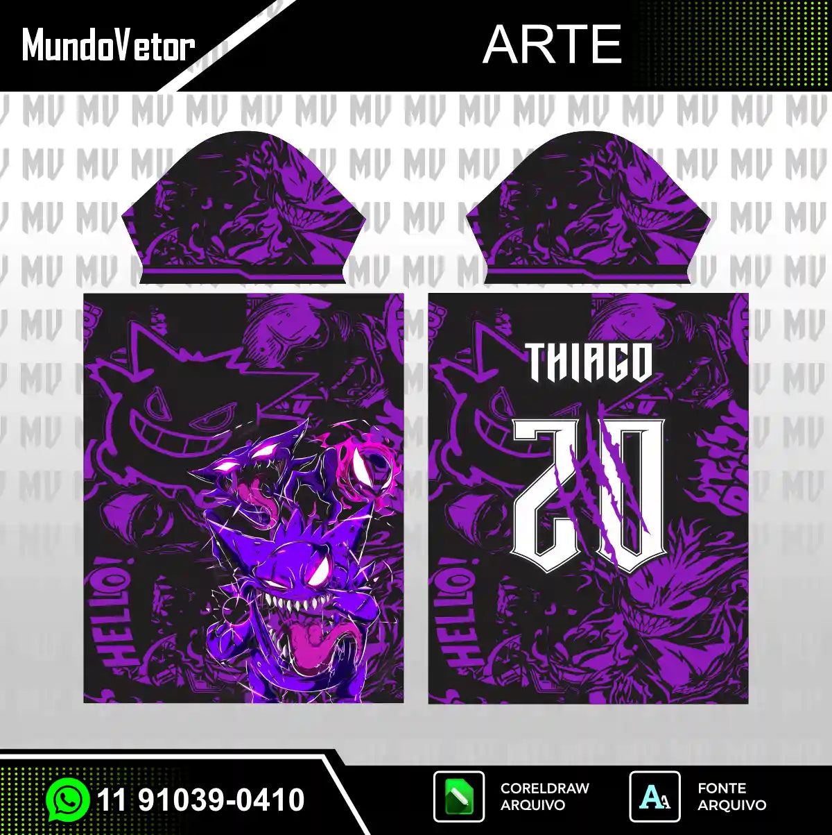 Arte Digital Camisa Gengar 2026 - Interclasse