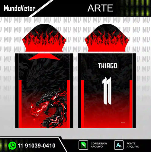 Arte Camisa Interclasse Dragão Vermelho