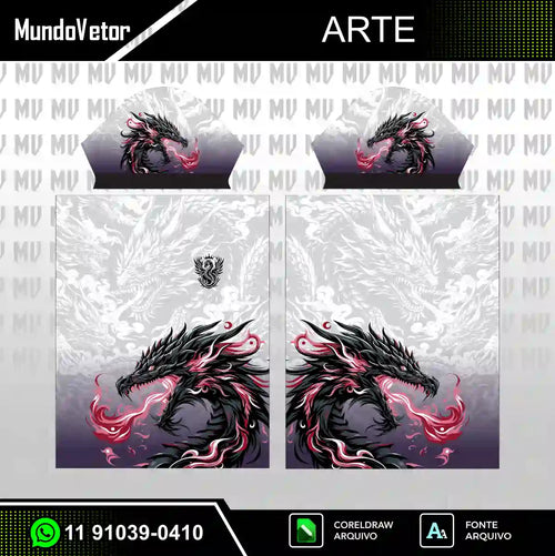 Arte Digital Vetor camisa interclasse nono ano terceirão dragão fogo