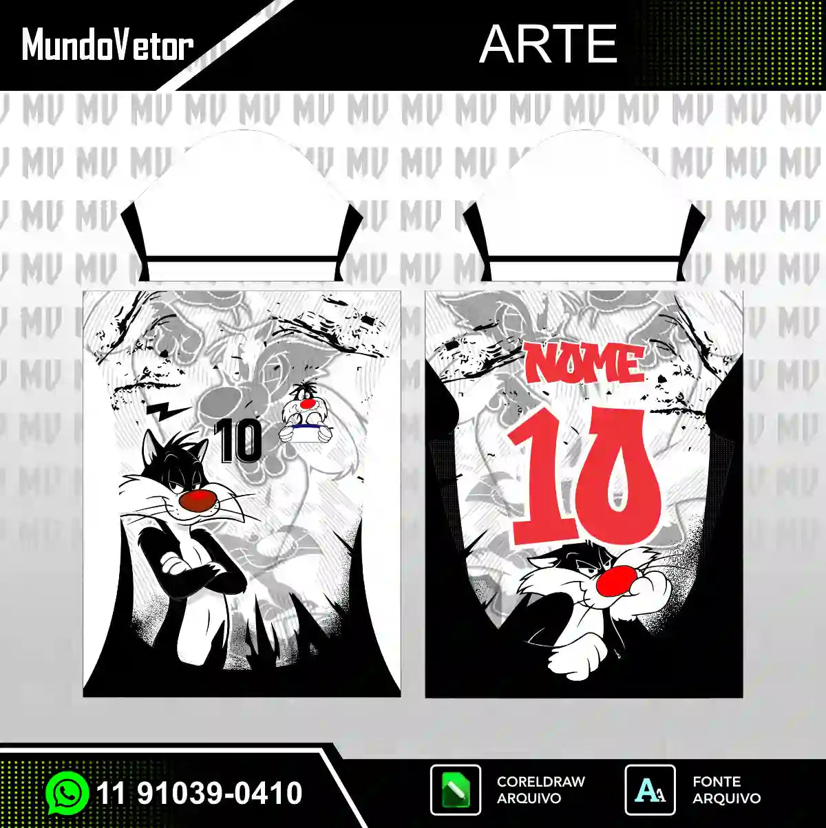 Arte Digital Camisa Frajola - Looney Tunes - Interclasse