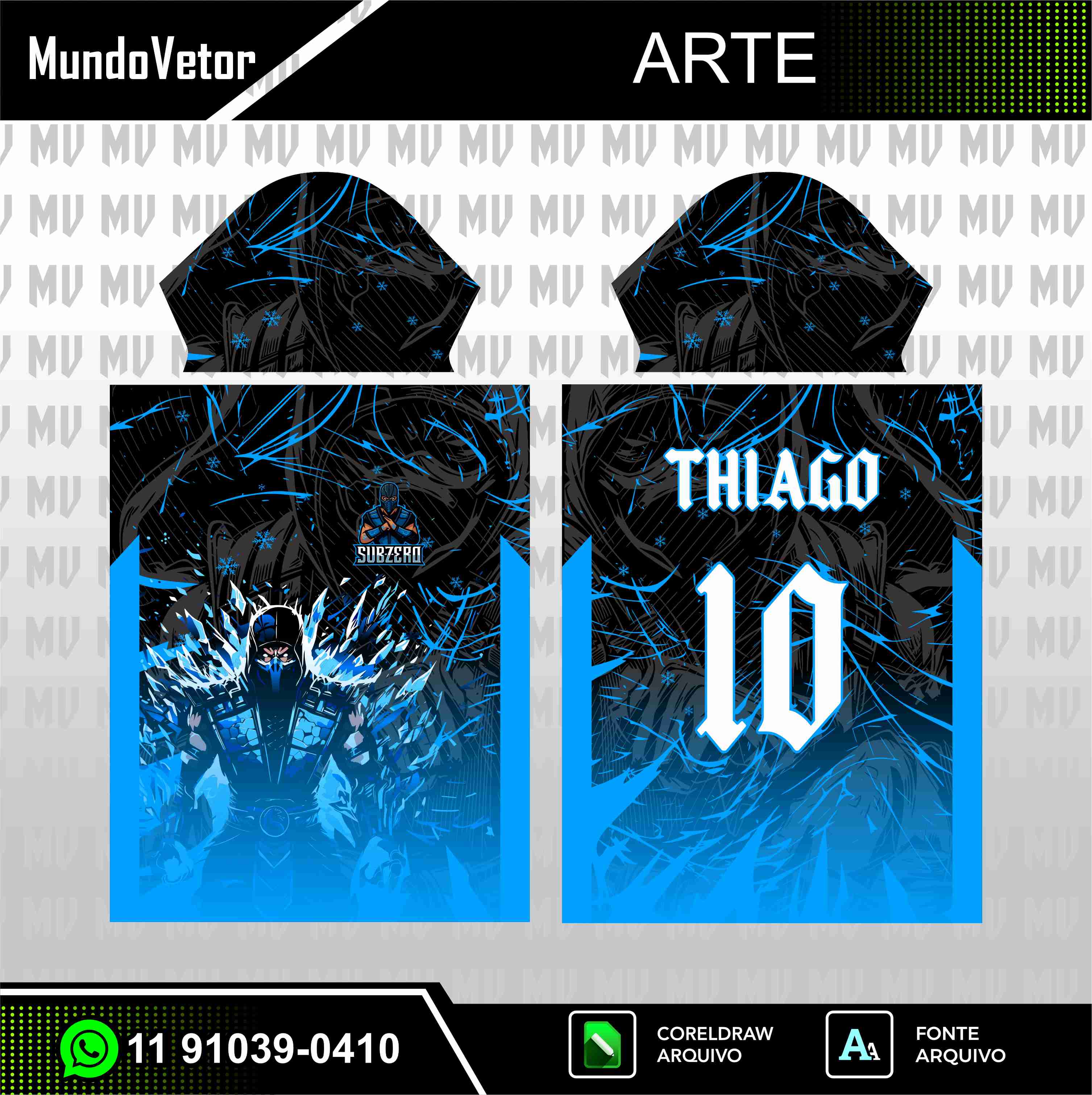 Arte Digital Camisa Interclasse SubZero Mortal Kombat