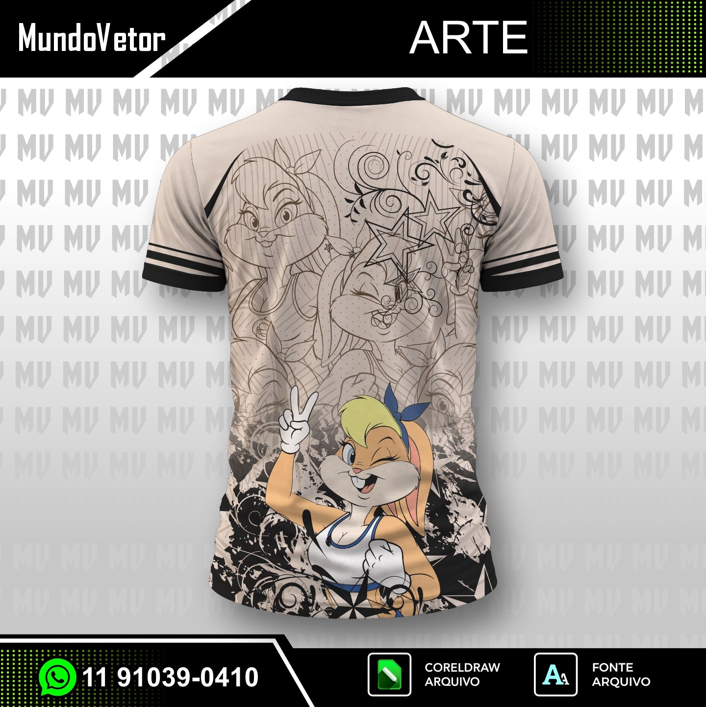 Arte Digital Camisa Interclasse Lola - LooneyTunes