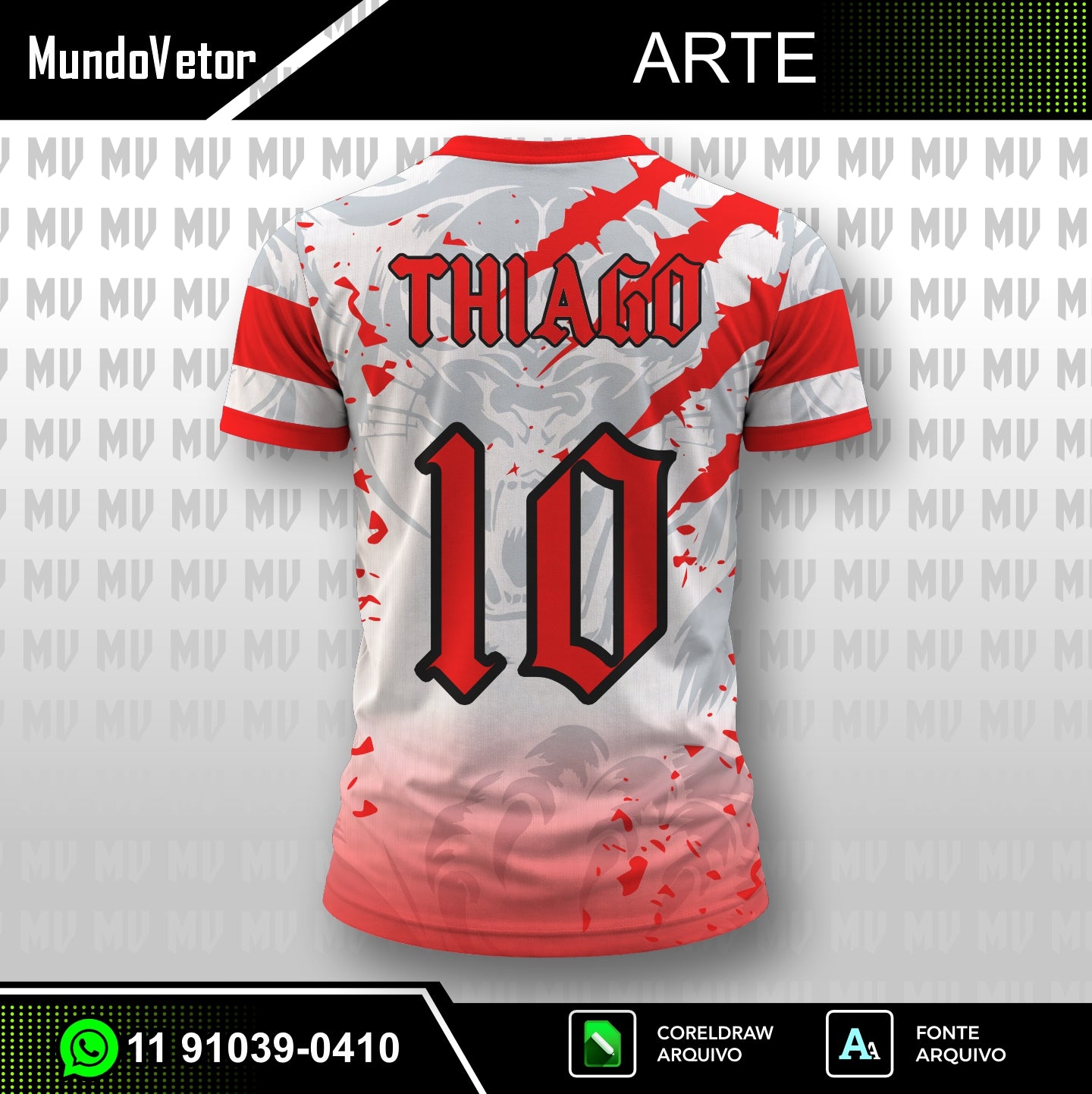 Arte Digital Camisa Interclasse Pantera Vermelha
