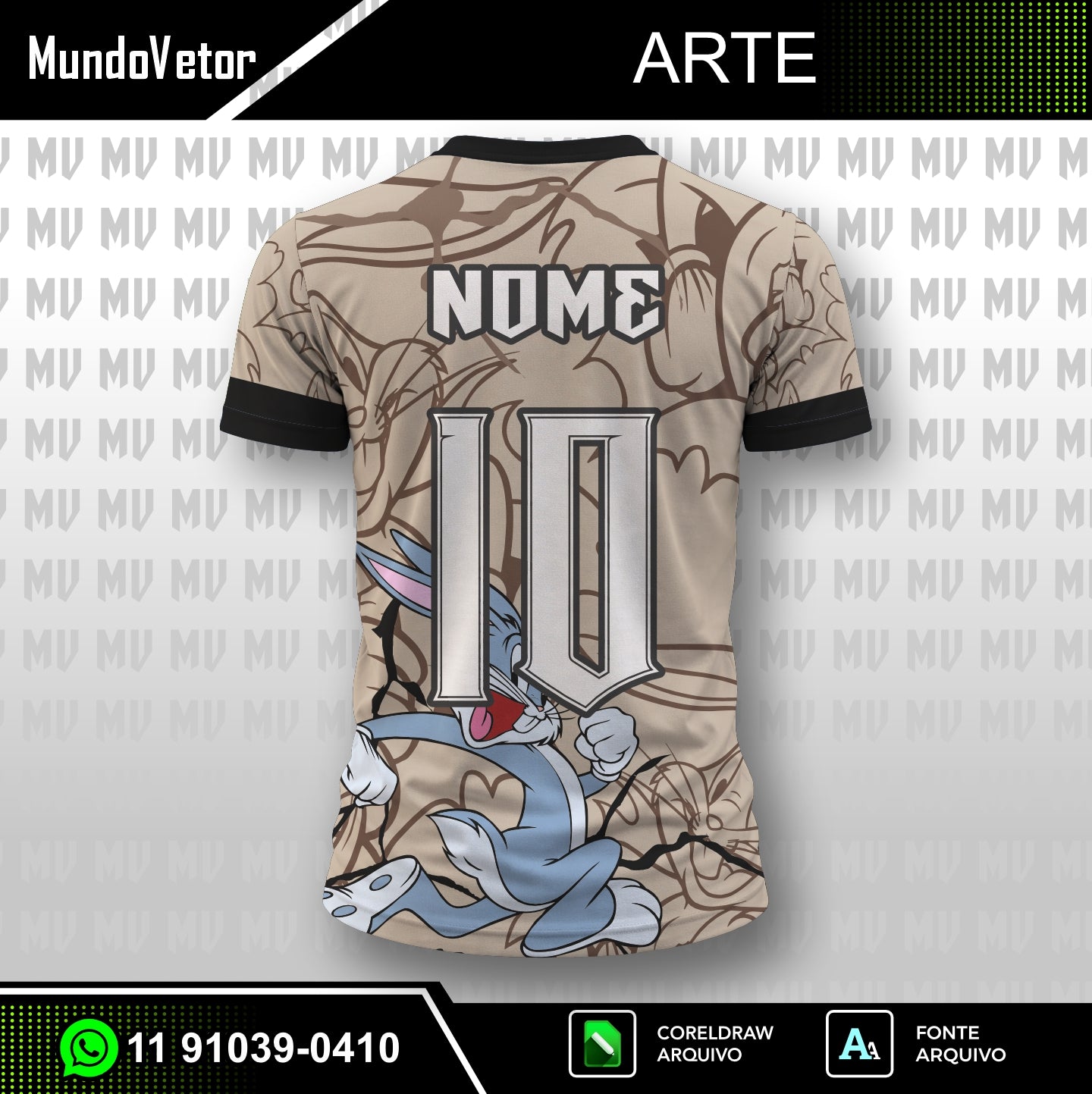 Arte Digital Camisa Interclasse Pernalonga 2026