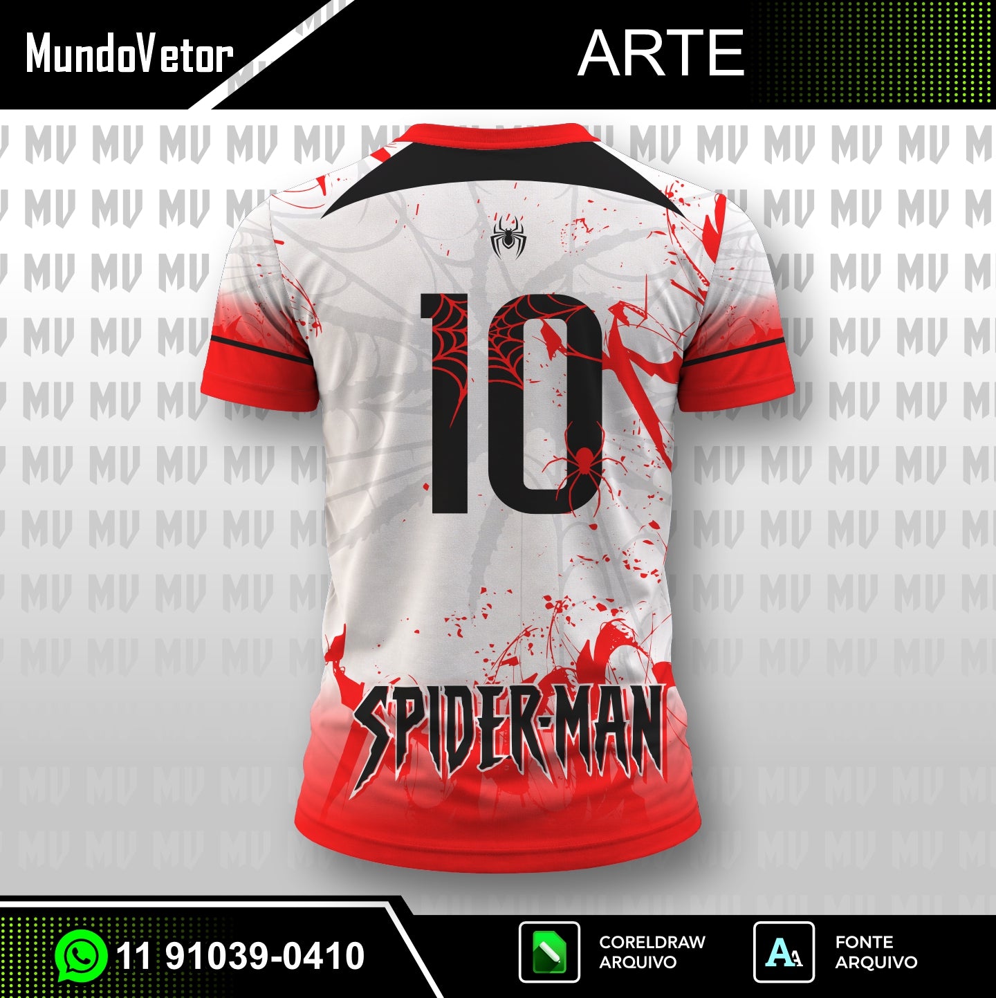 Arte Digital Camisa Interclasse Homem-Aranha 2