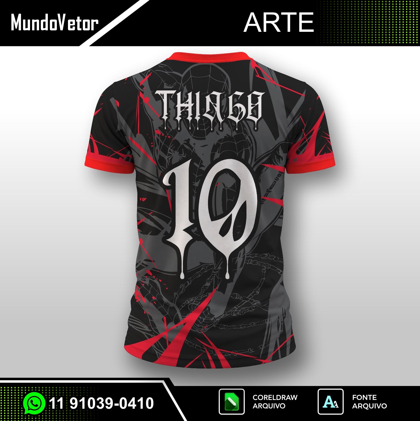 Arte Digital Camisa Interclasse Black Spider