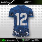 arte digital vetor camisa estampa tubarão azul