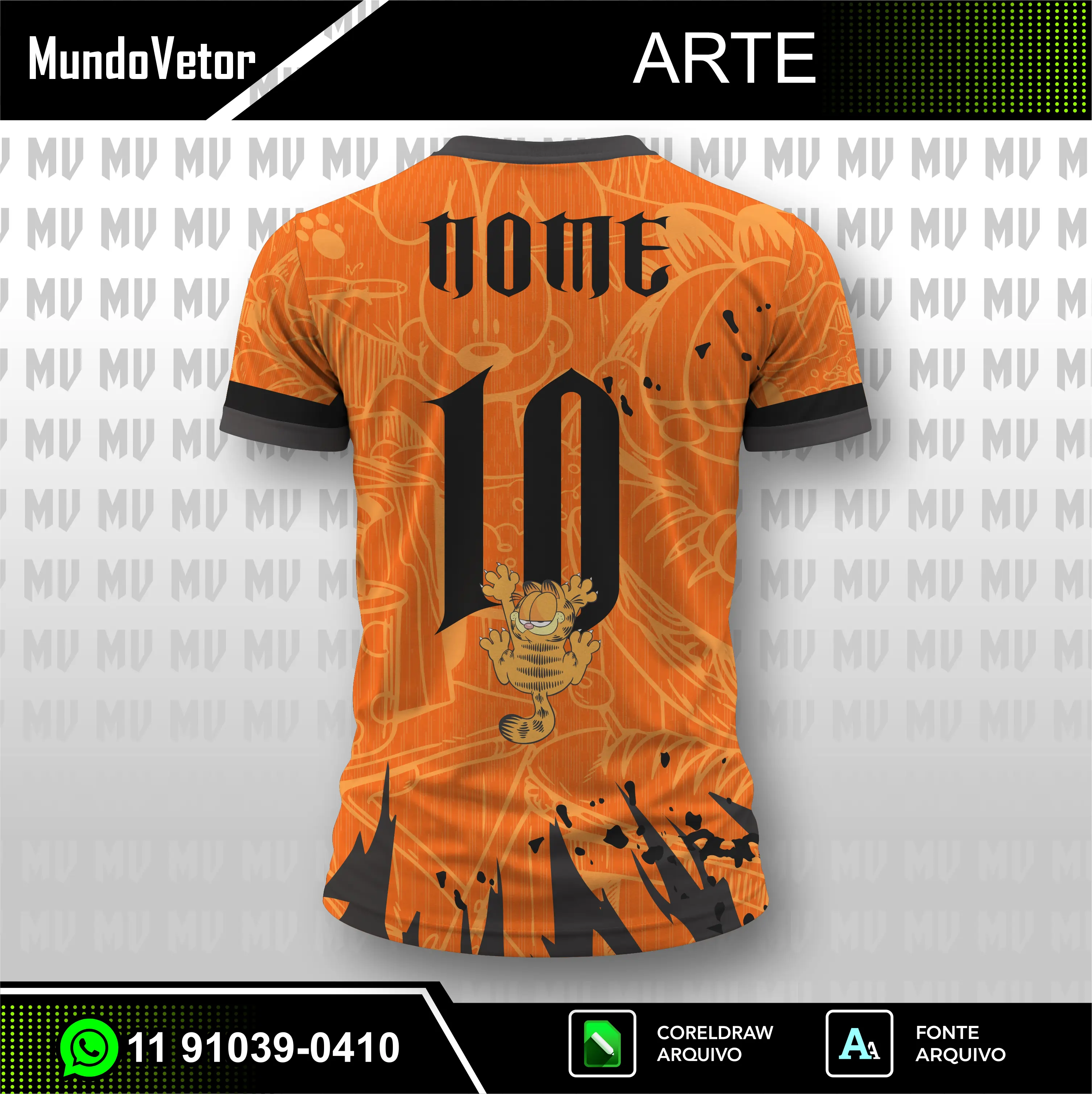 Arte Digital Camisa Garfield - Interclasse