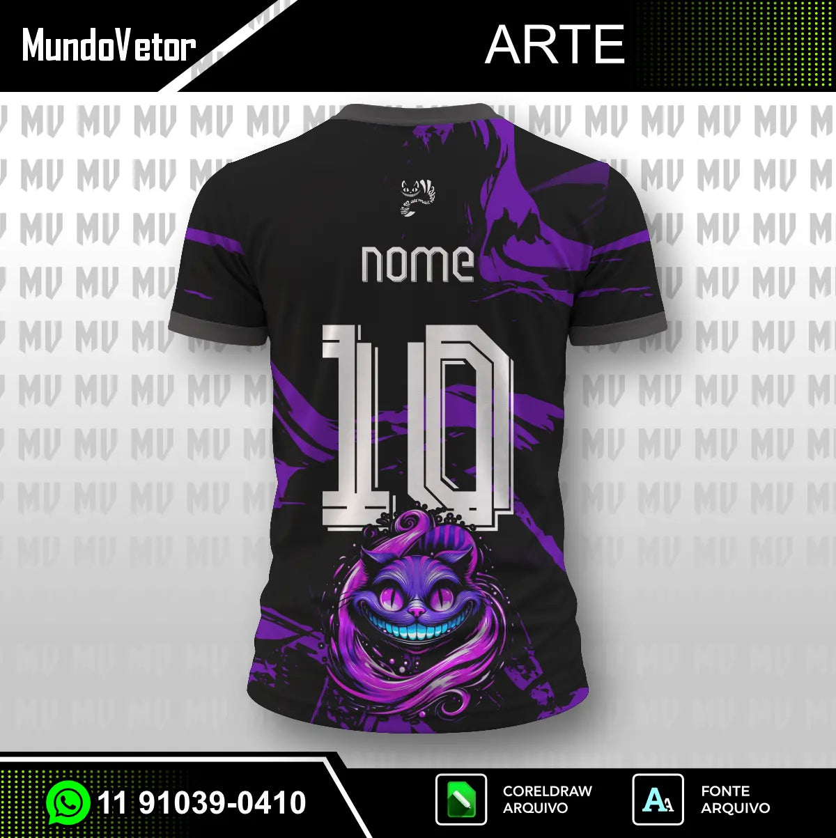 Arte Camisa Interclasse Gato de Cheshire