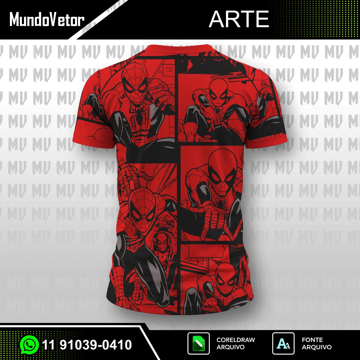 Arte Camisa Interclasse Homem Aranha