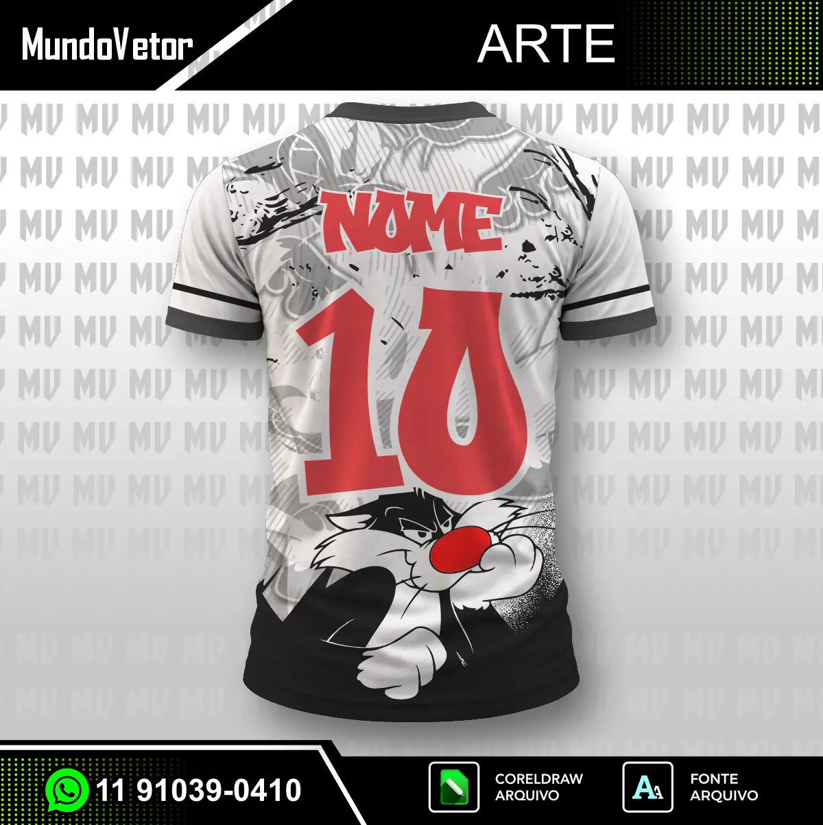 Arte Digital Camisa Frajola - Looney Tunes - Interclasse