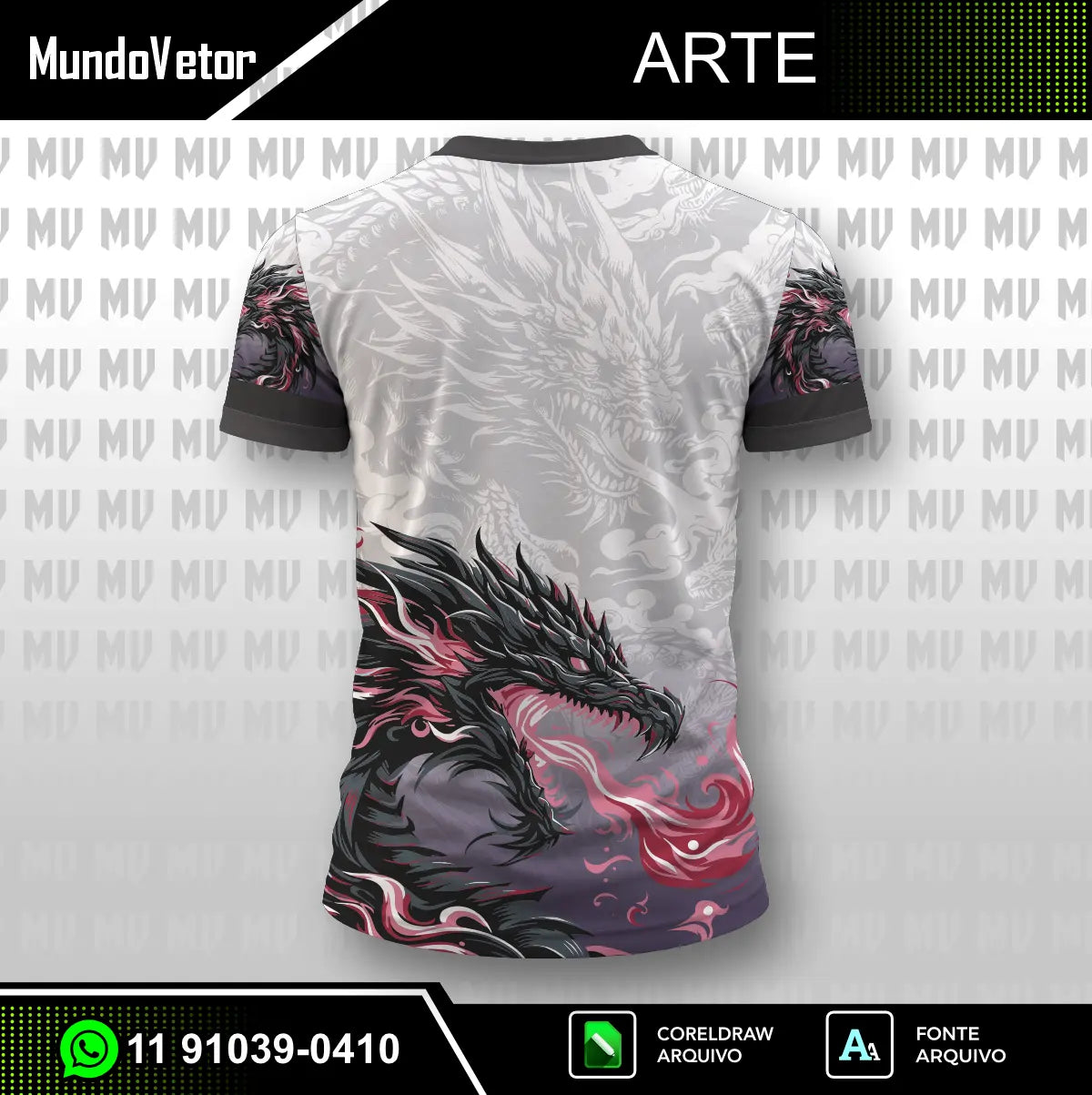 Arte Digital Vetor camisa interclasse nono ano terceirão dragão fogo