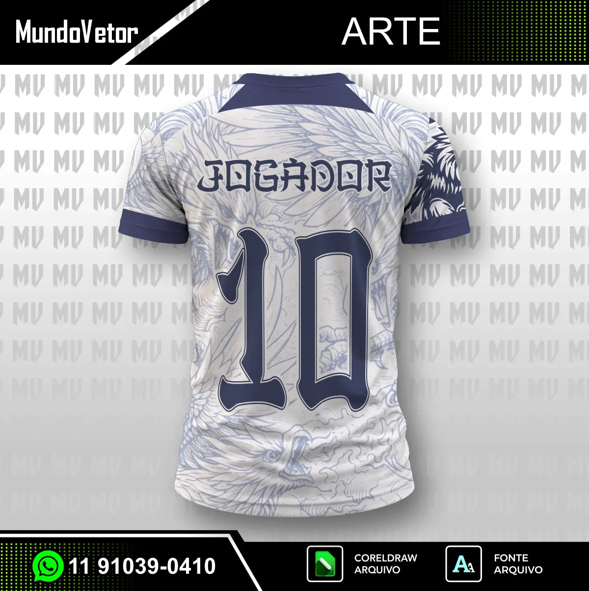 Arte Camisa Interclasse Fênix Azul