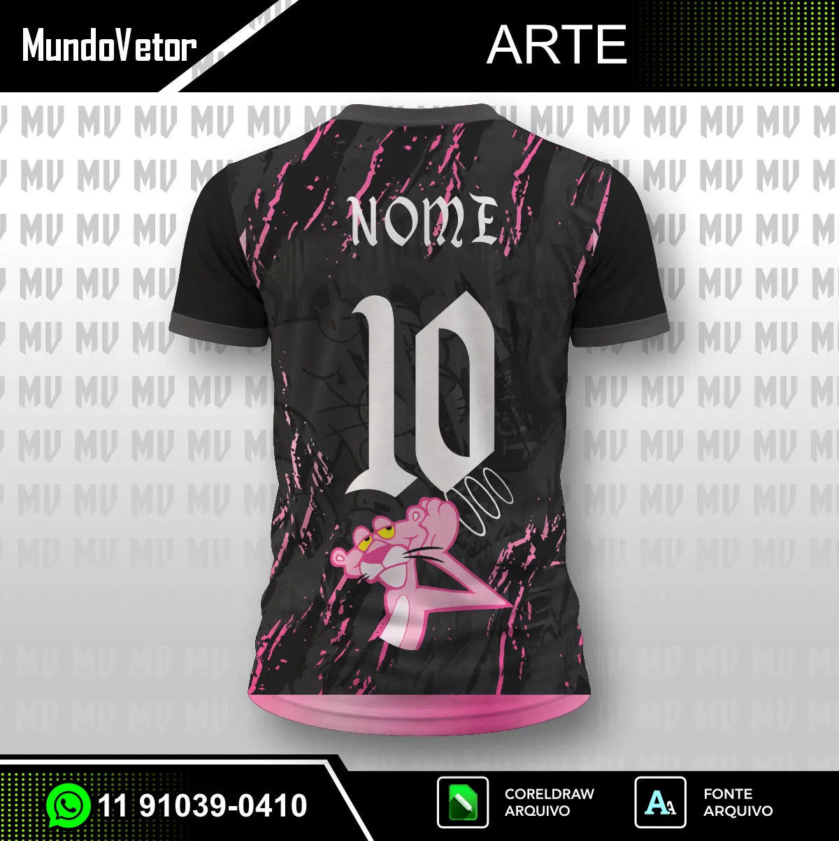 Arte Camisa Interclasse Pantera Cor de Rosa 4
