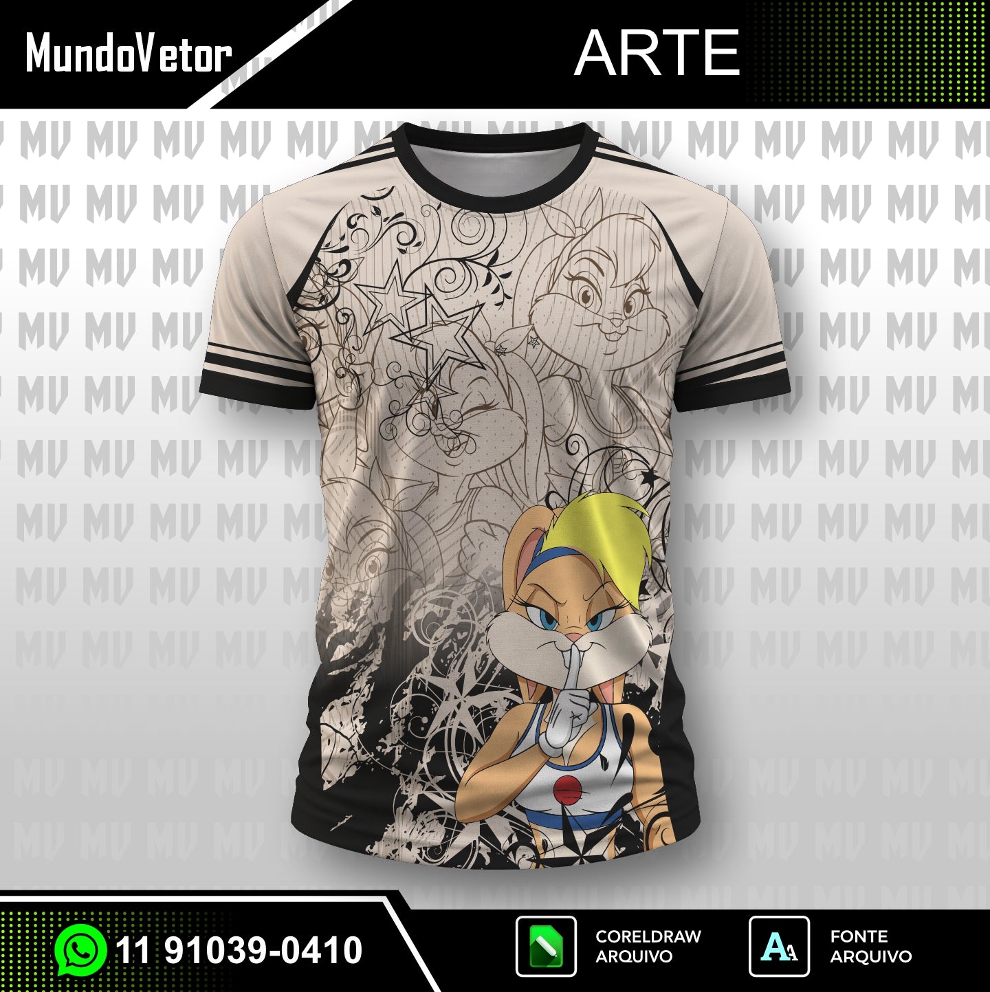 Arte Digital Camisa Interclasse Lola - LooneyTunes