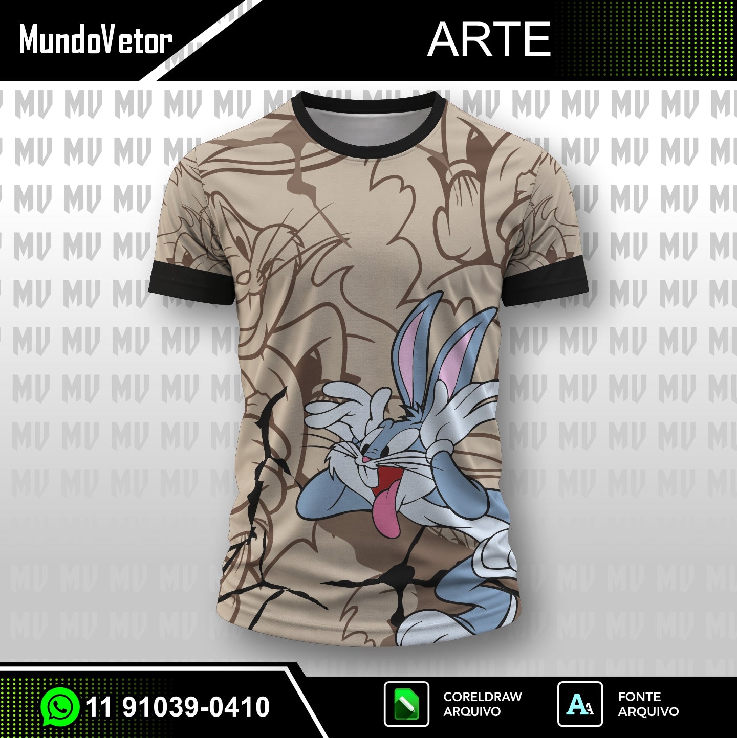 Arte Digital Camisa Interclasse Pernalonga 2026