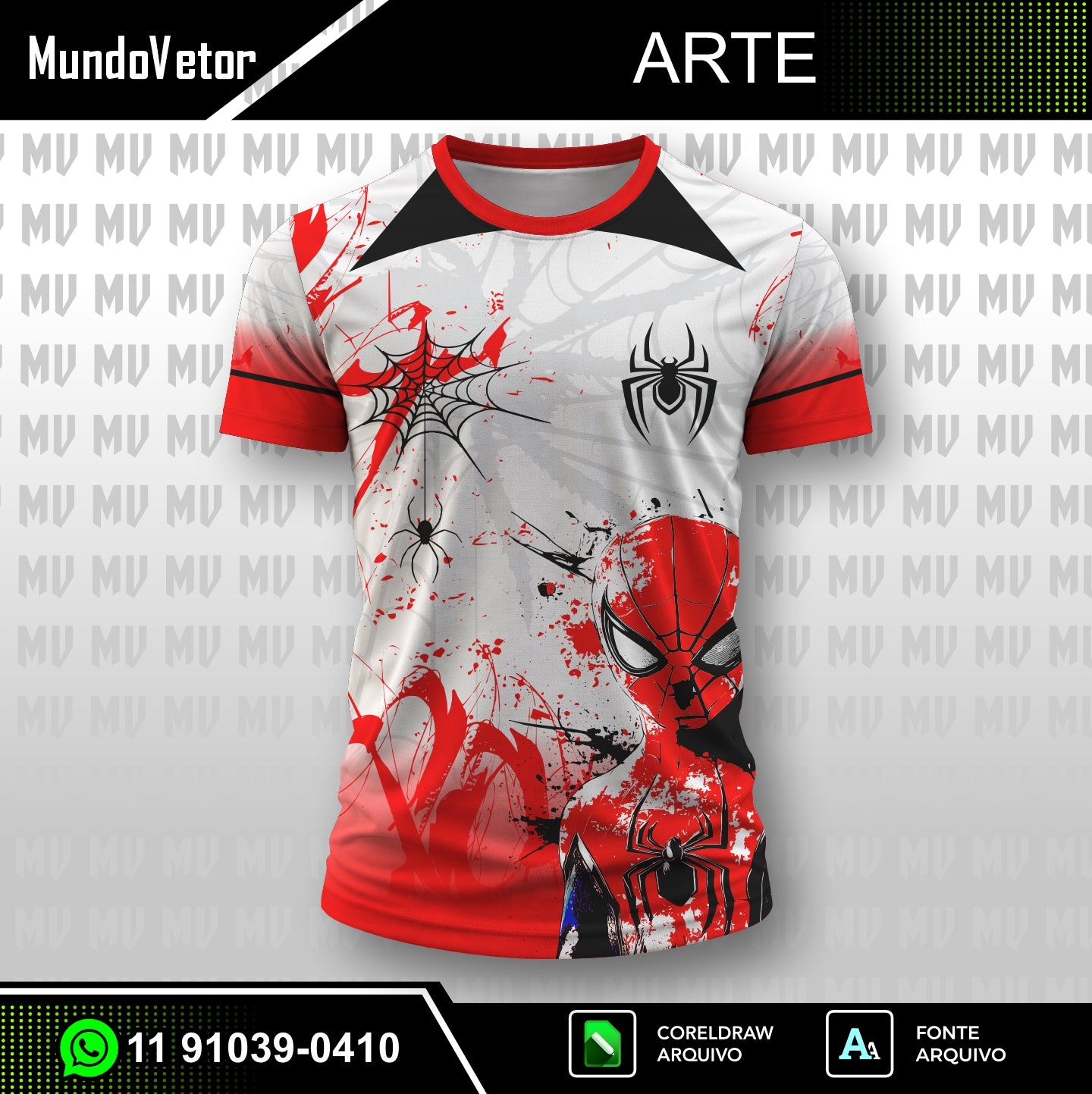 Arte Digital Camisa Interclasse Homem-Aranha 2