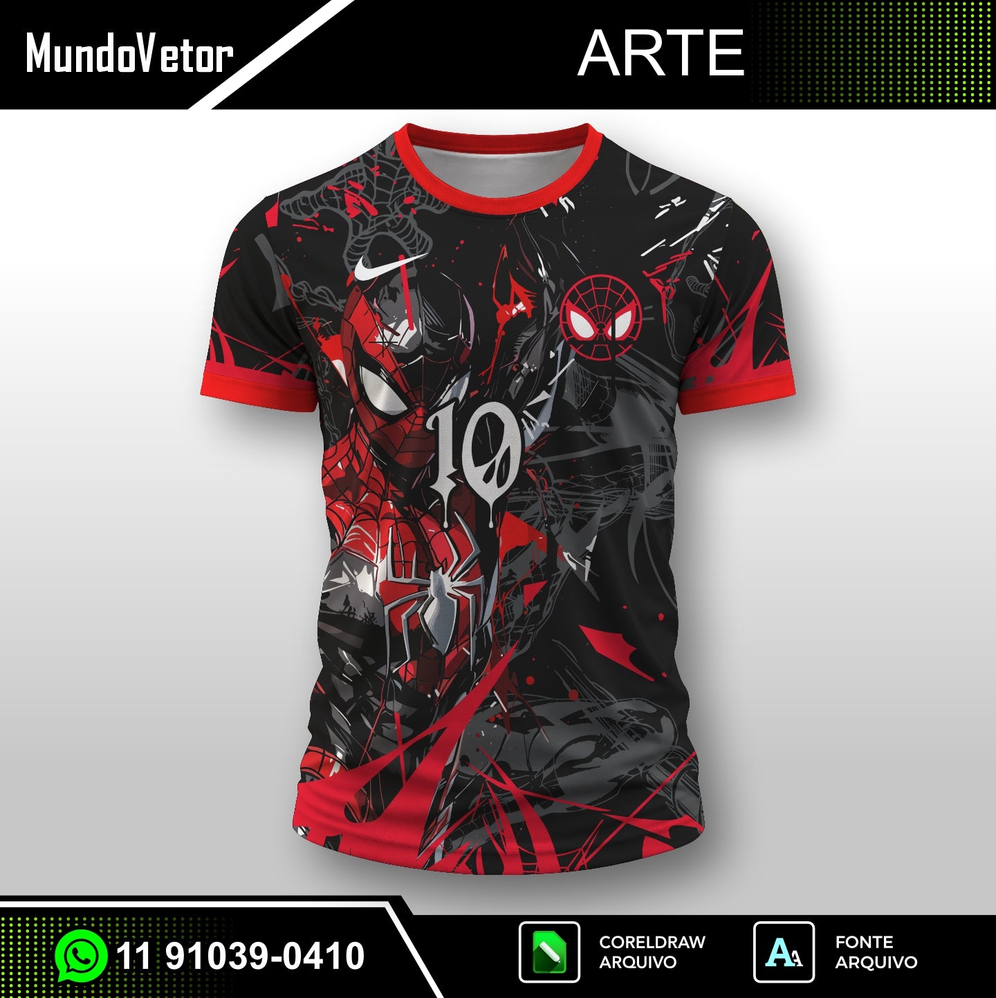 Arte Digital Camisa Interclasse Black Spider