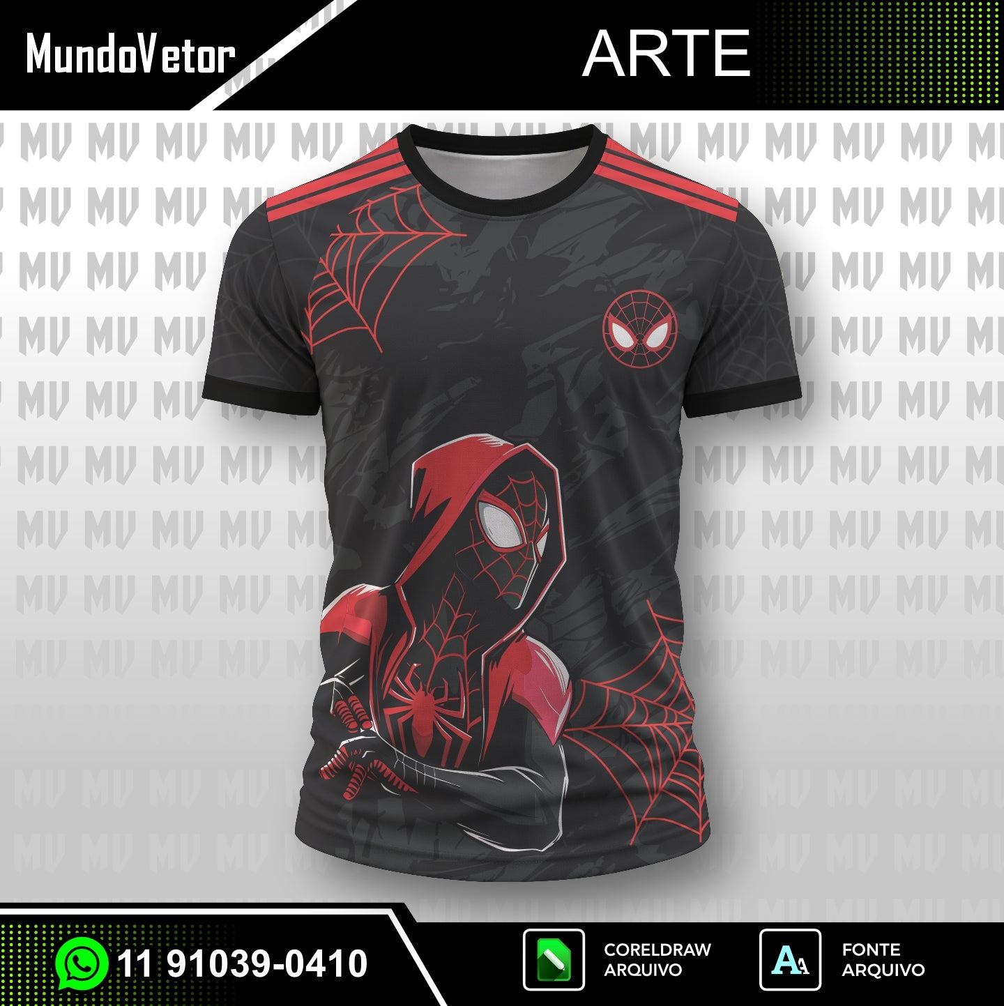 Arte Digital Camisa Interclasse SpiderMan - RED