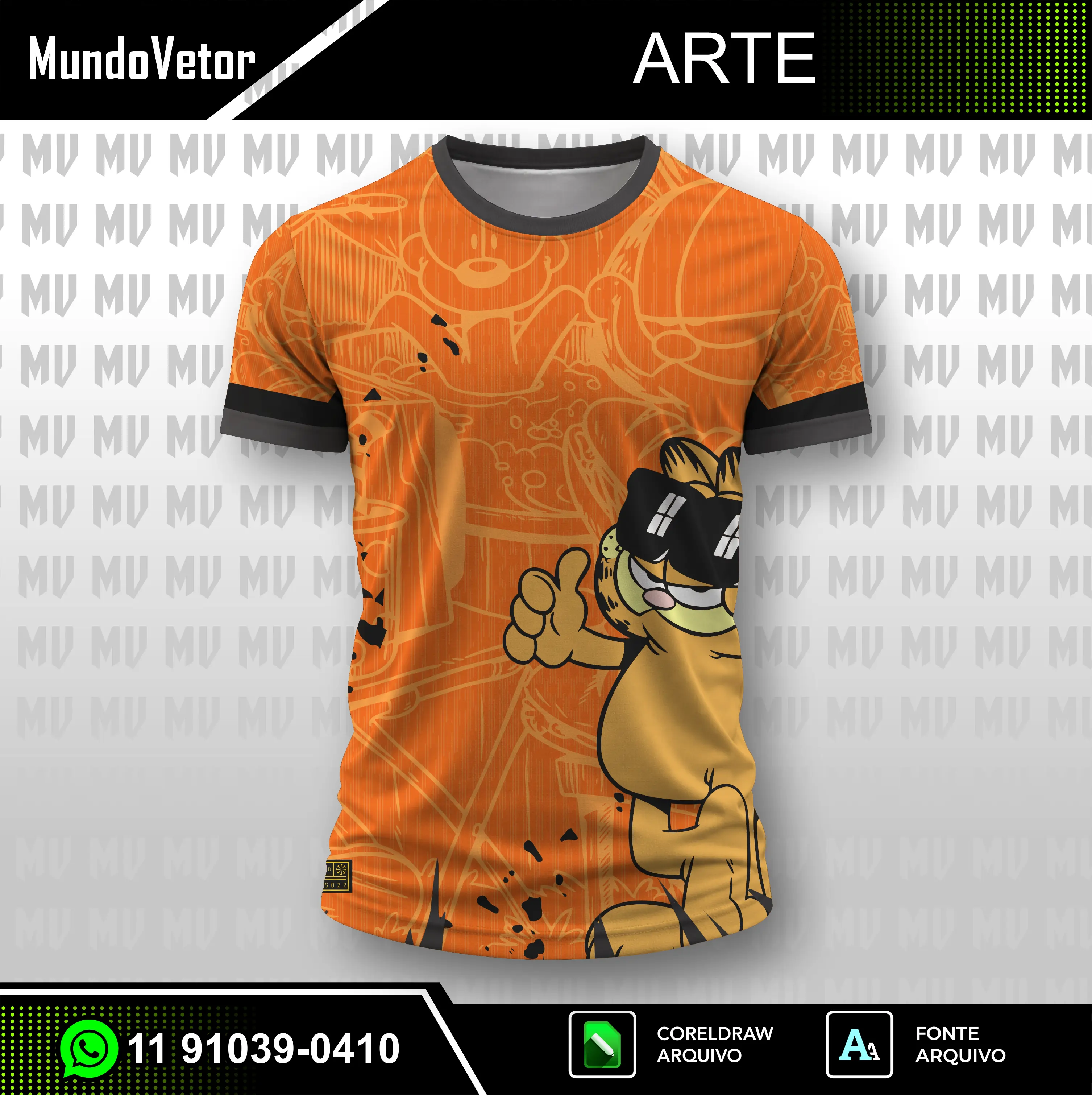 Arte Digital Camisa Garfield - Interclasse