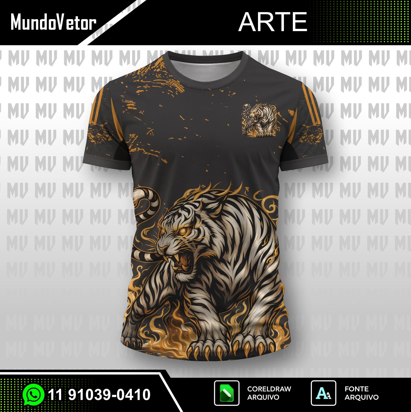 Arte Digital Tigre Dourado 2026 - Interclasse