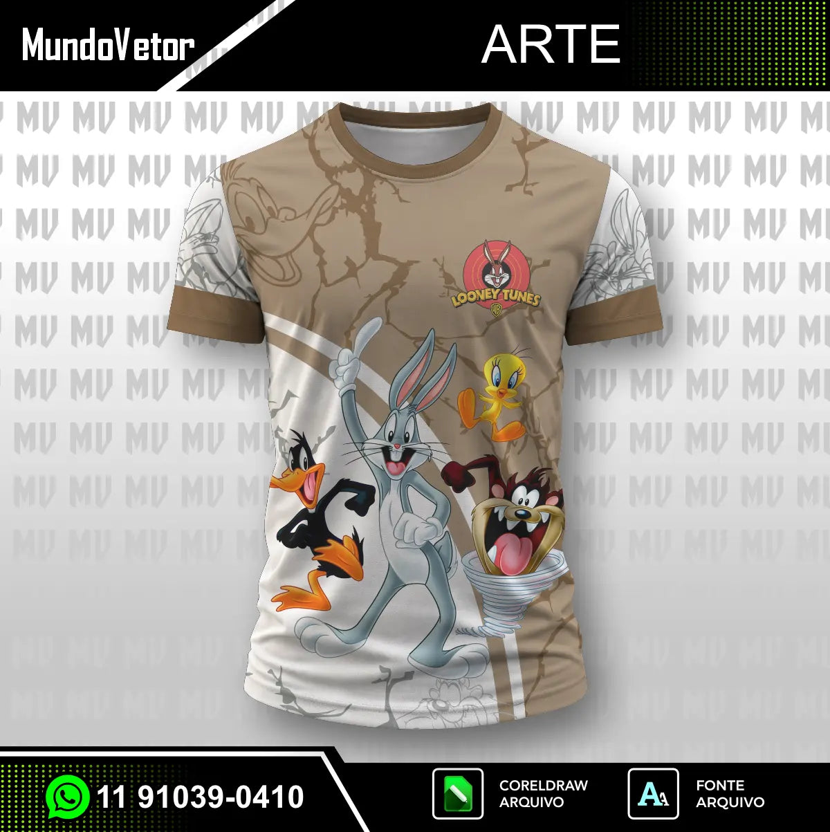 Arte Camisa Interclasse Looney Tunes