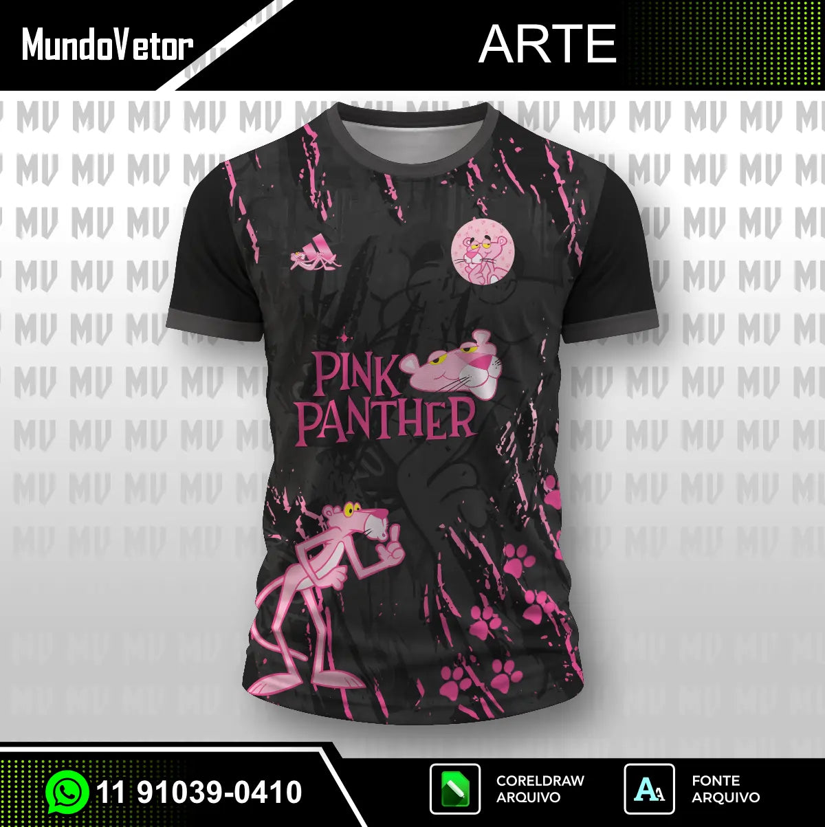 Arte Camisa Interclasse Pantera Cor de Rosa 4