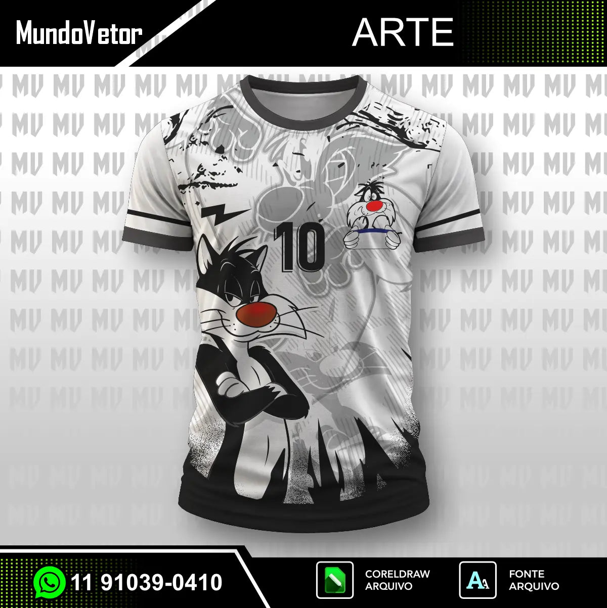 Arte Digital Camisa Frajola - Looney Tunes - Interclasse