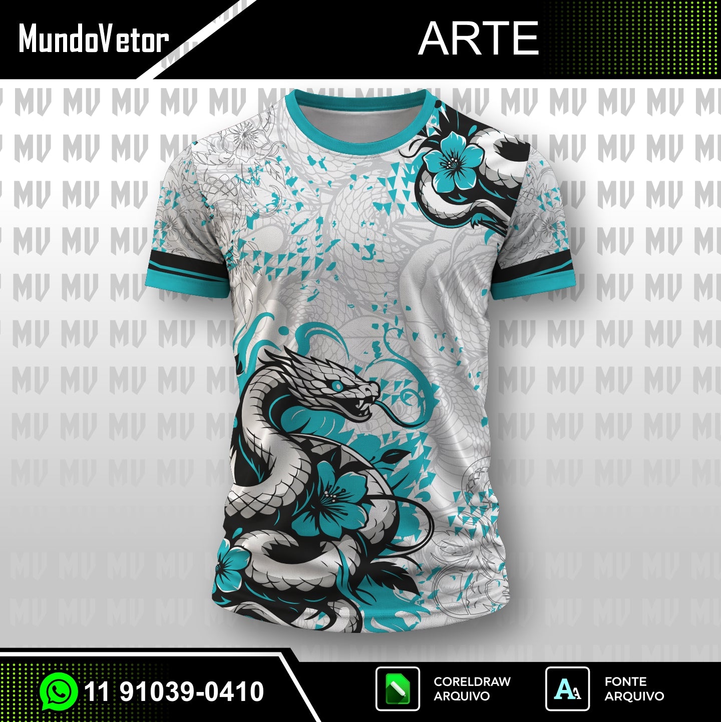 Arte Digital Camisa Cobra Azul 2.0 2026 - Interclasse