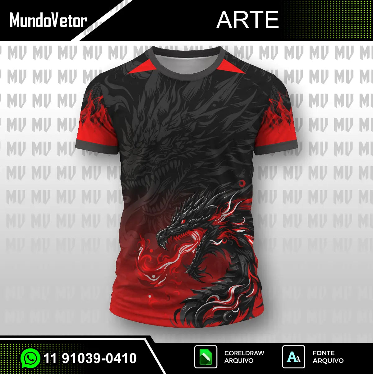 Arte Camisa Interclasse Dragão Vermelho