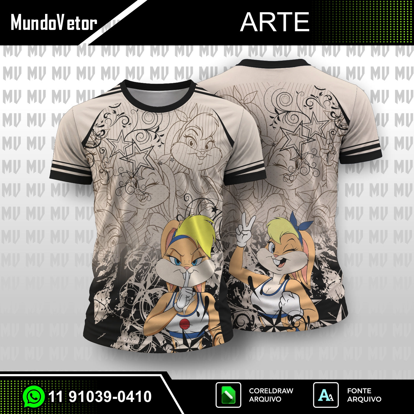 Arte Digital Camisa Interclasse Lola - LooneyTunes