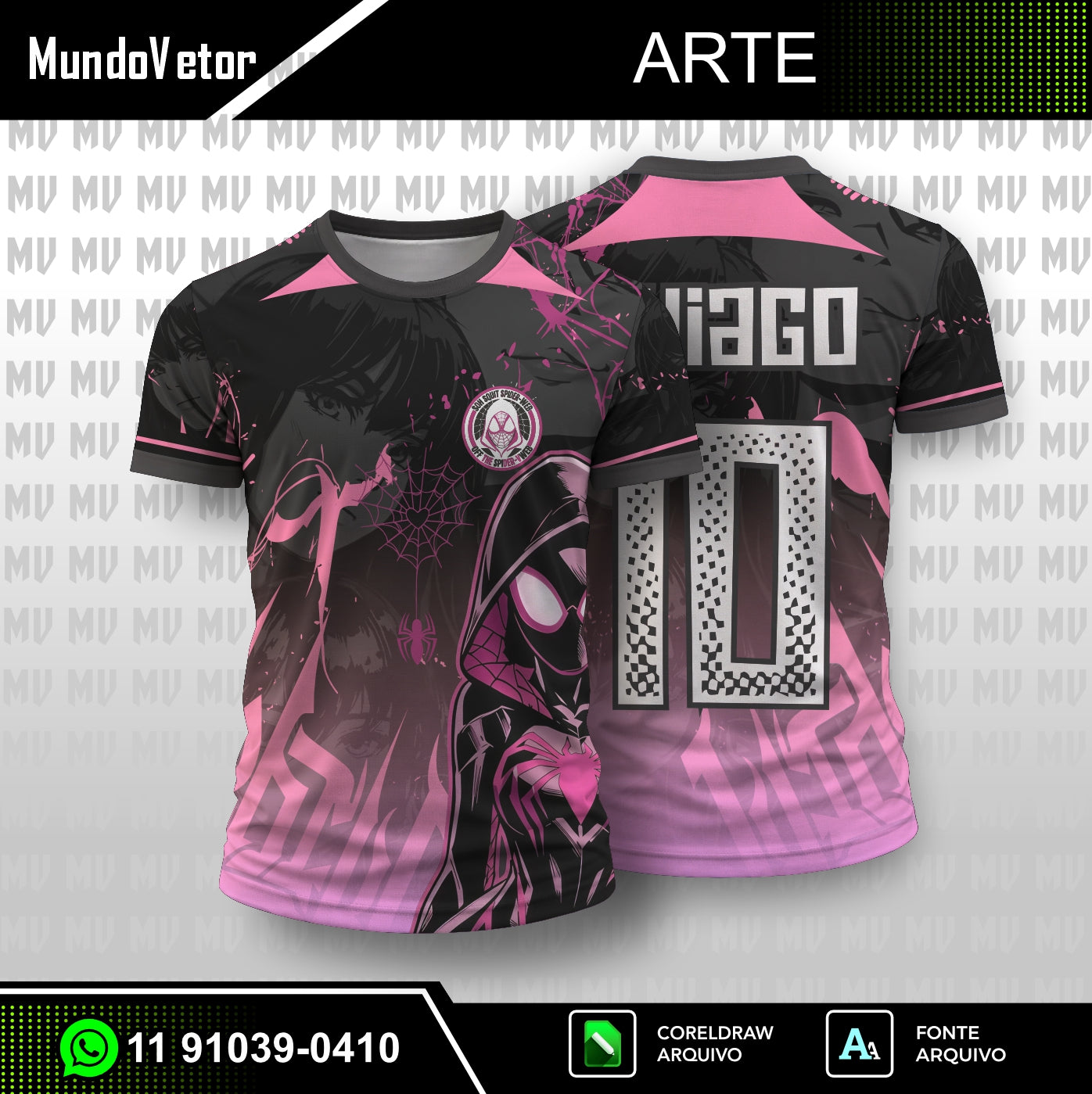 Arte Digital Camisa Interclasse Mulher-Aranha 2026