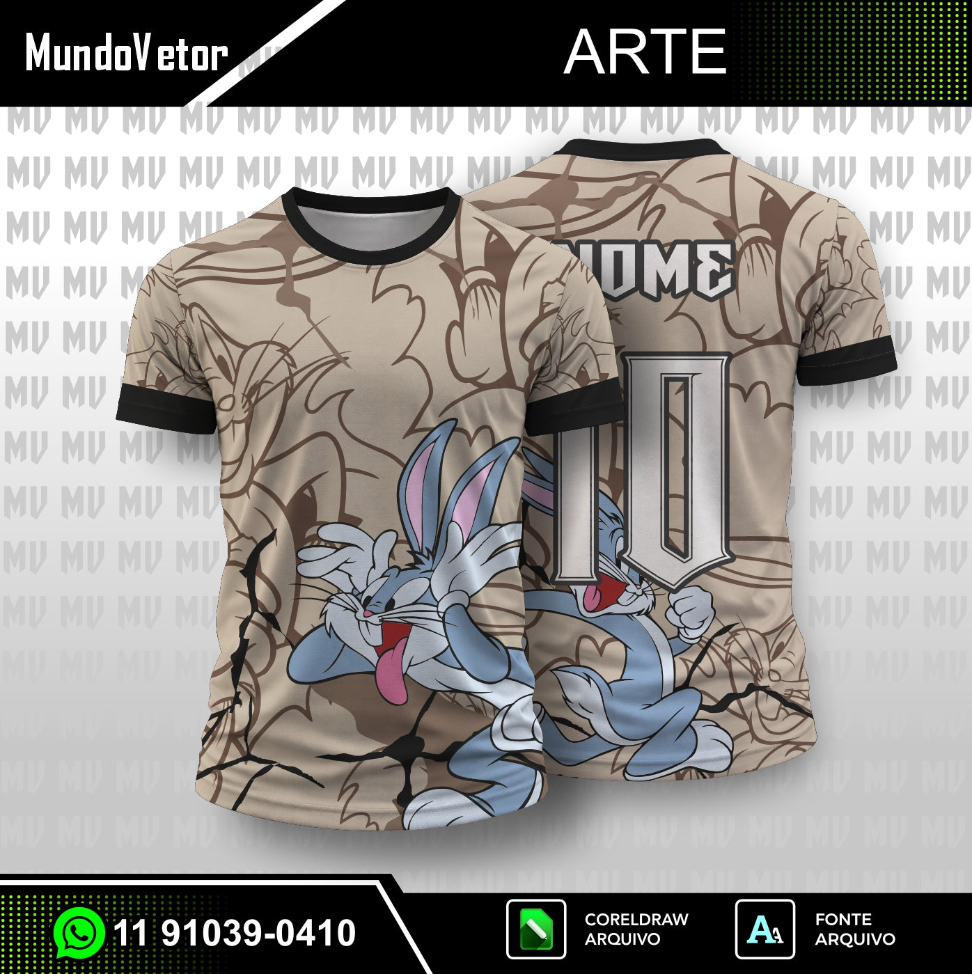 Arte Digital Camisa Interclasse Pernalonga 2026