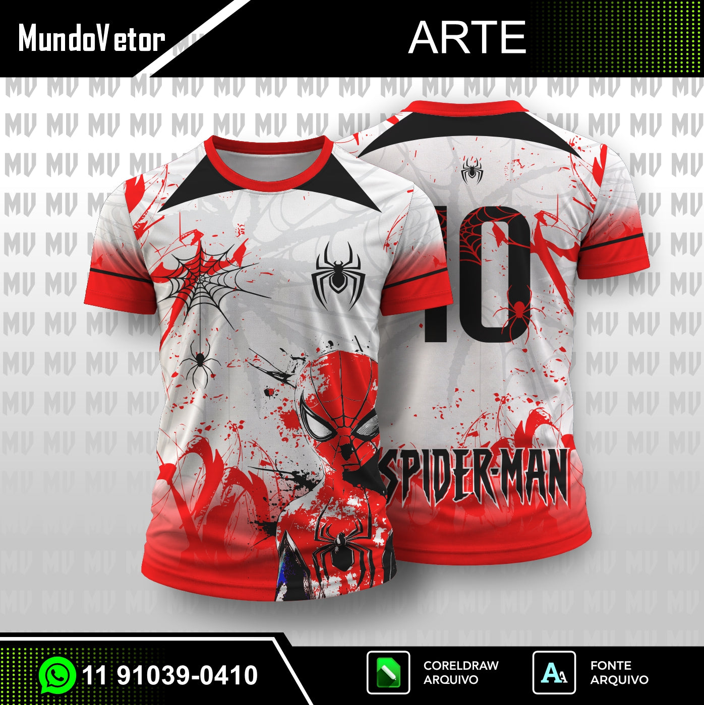 Arte Digital Camisa Interclasse Homem-Aranha 2