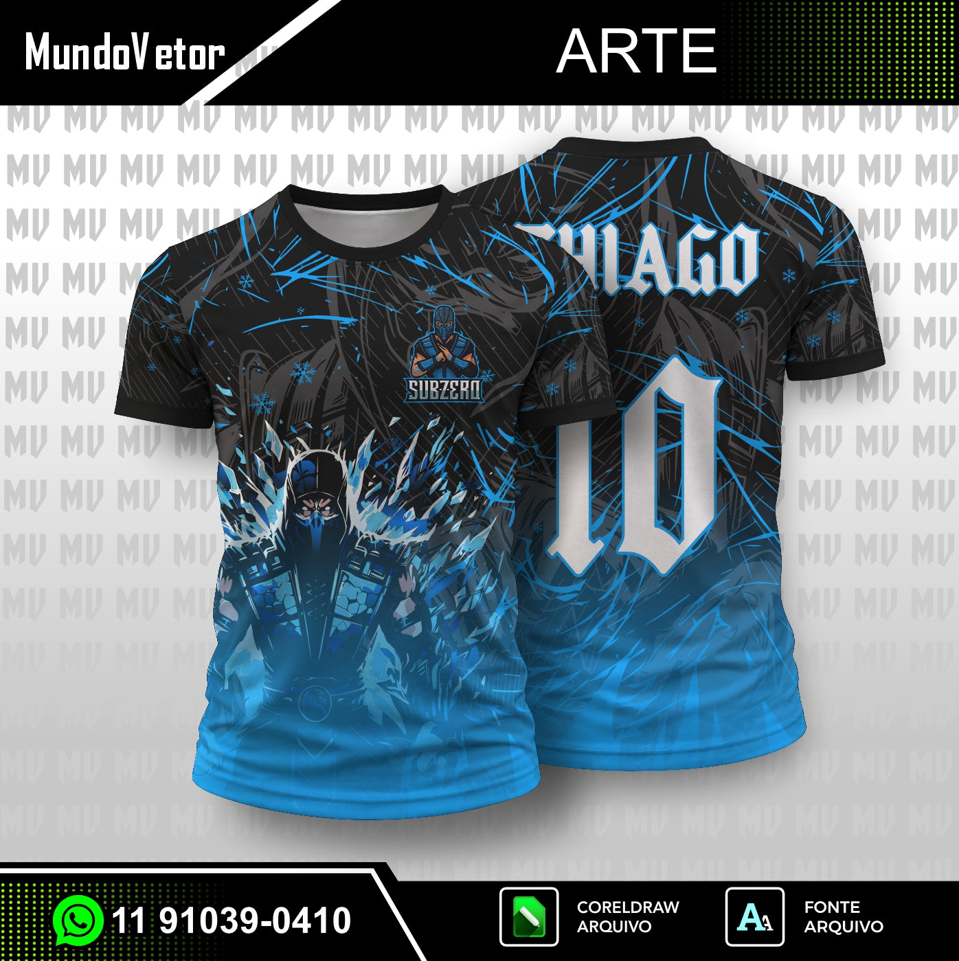 Arte Digital Camisa Interclasse SubZero Mortal Kombat