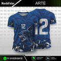arte digital vetor camisa estampa tubarão azul