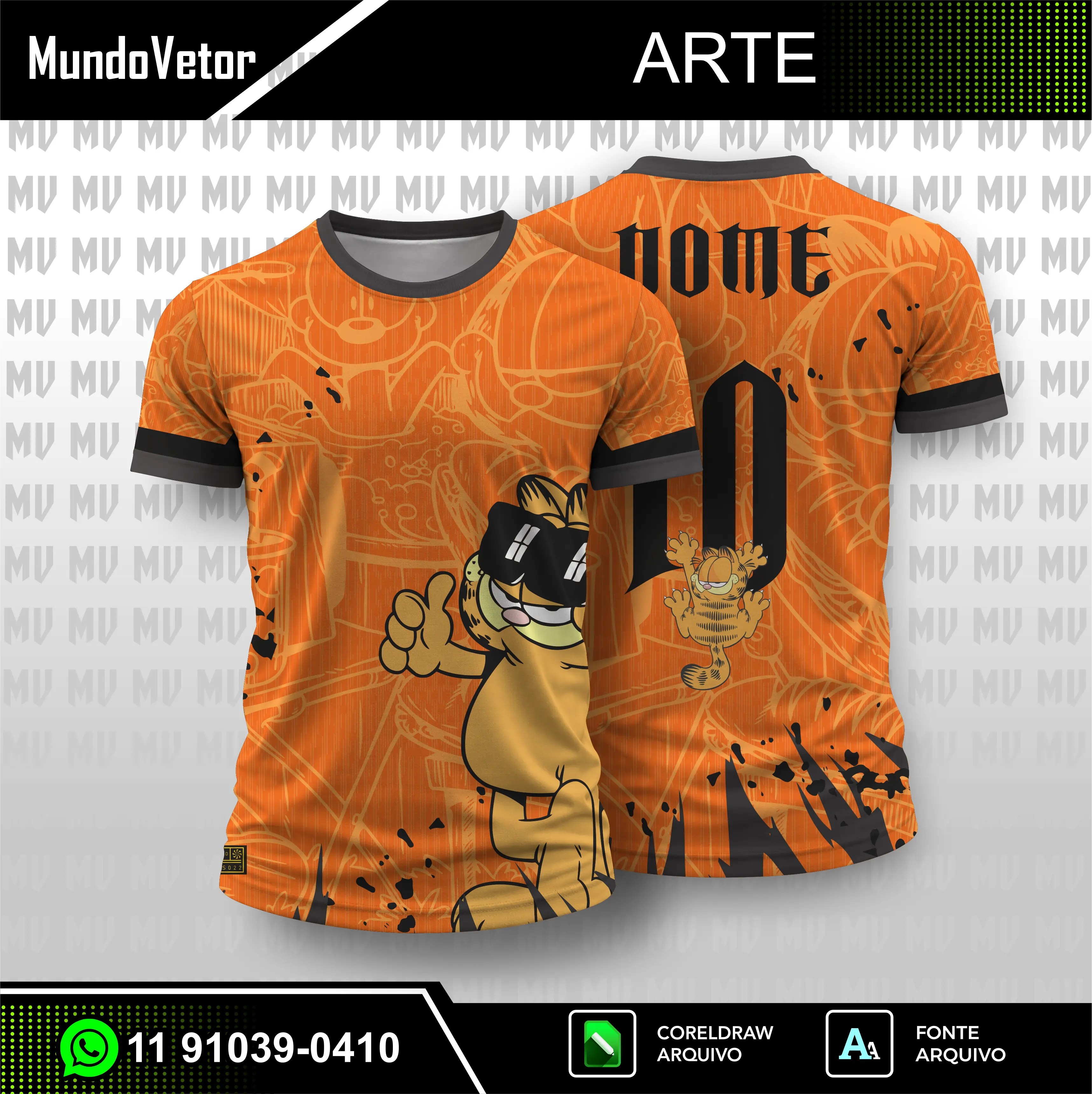 Arte Digital Camisa Garfield - Interclasse
