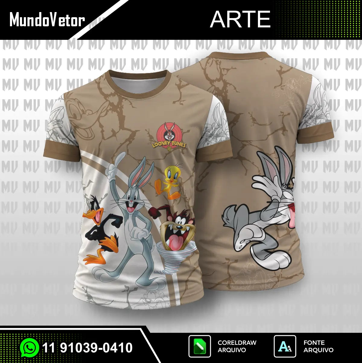 Arte Camisa Interclasse Looney Tunes