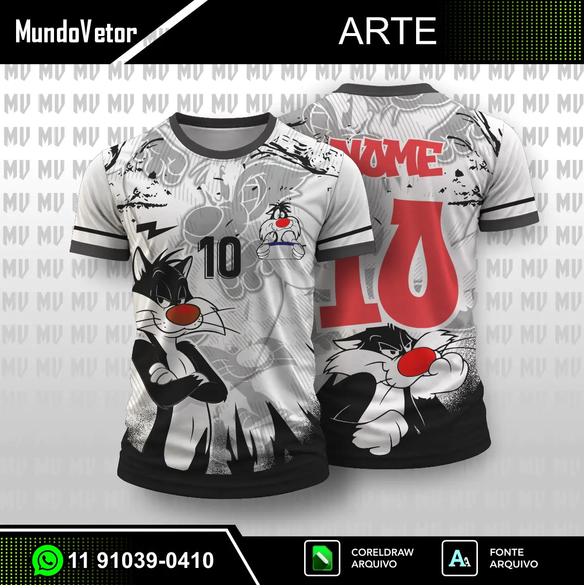 Arte Digital Camisa Frajola - Looney Tunes - Interclasse