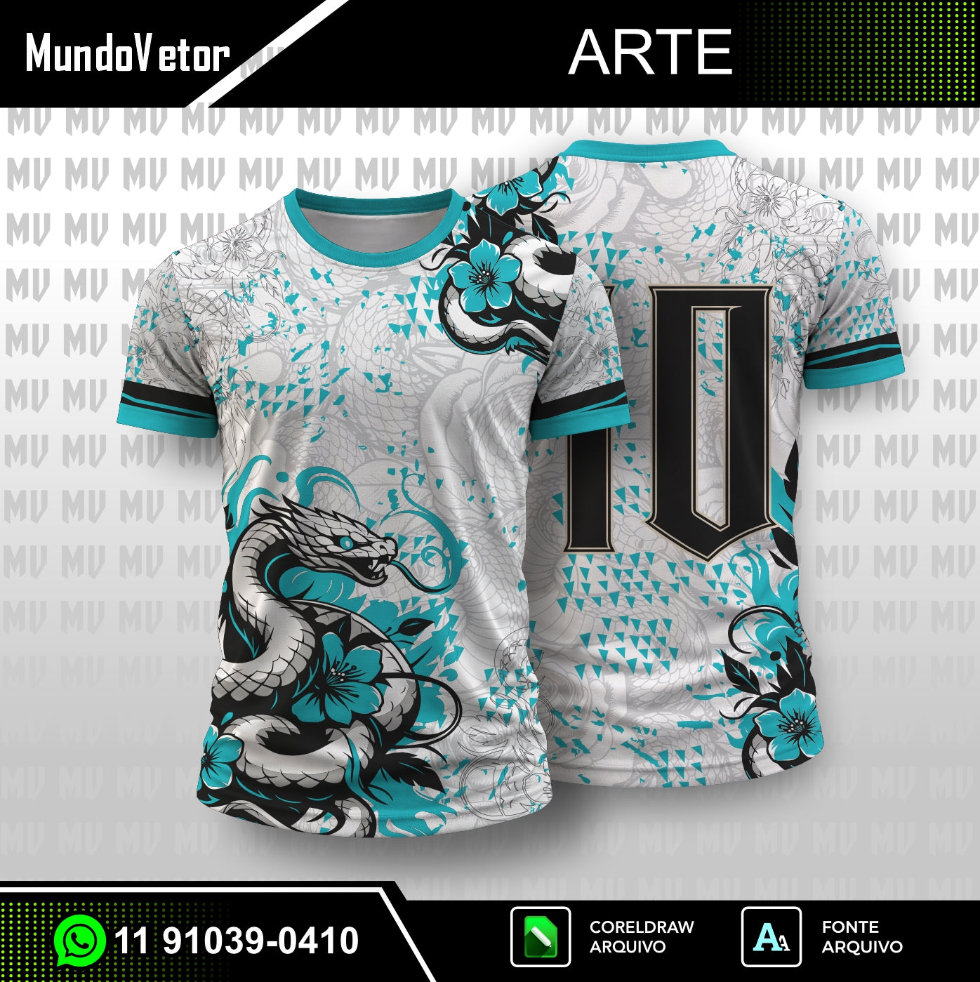 Arte Digital Camisa Cobra Azul 2.0 2026 - Interclasse