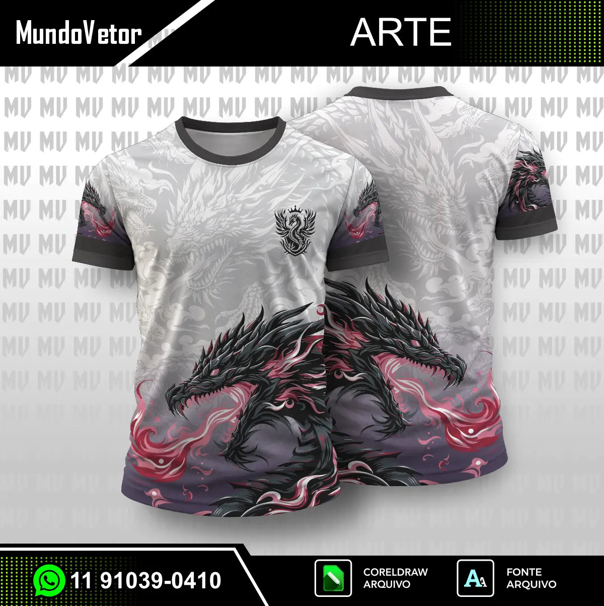 Arte Digital Vetor camisa interclasse nono ano terceirão dragão fogo