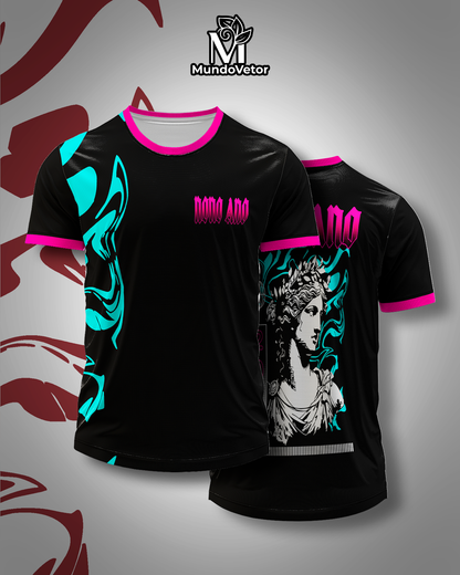 Arte Digital Camiseta Nono Ano Estátua Fundo Ondas