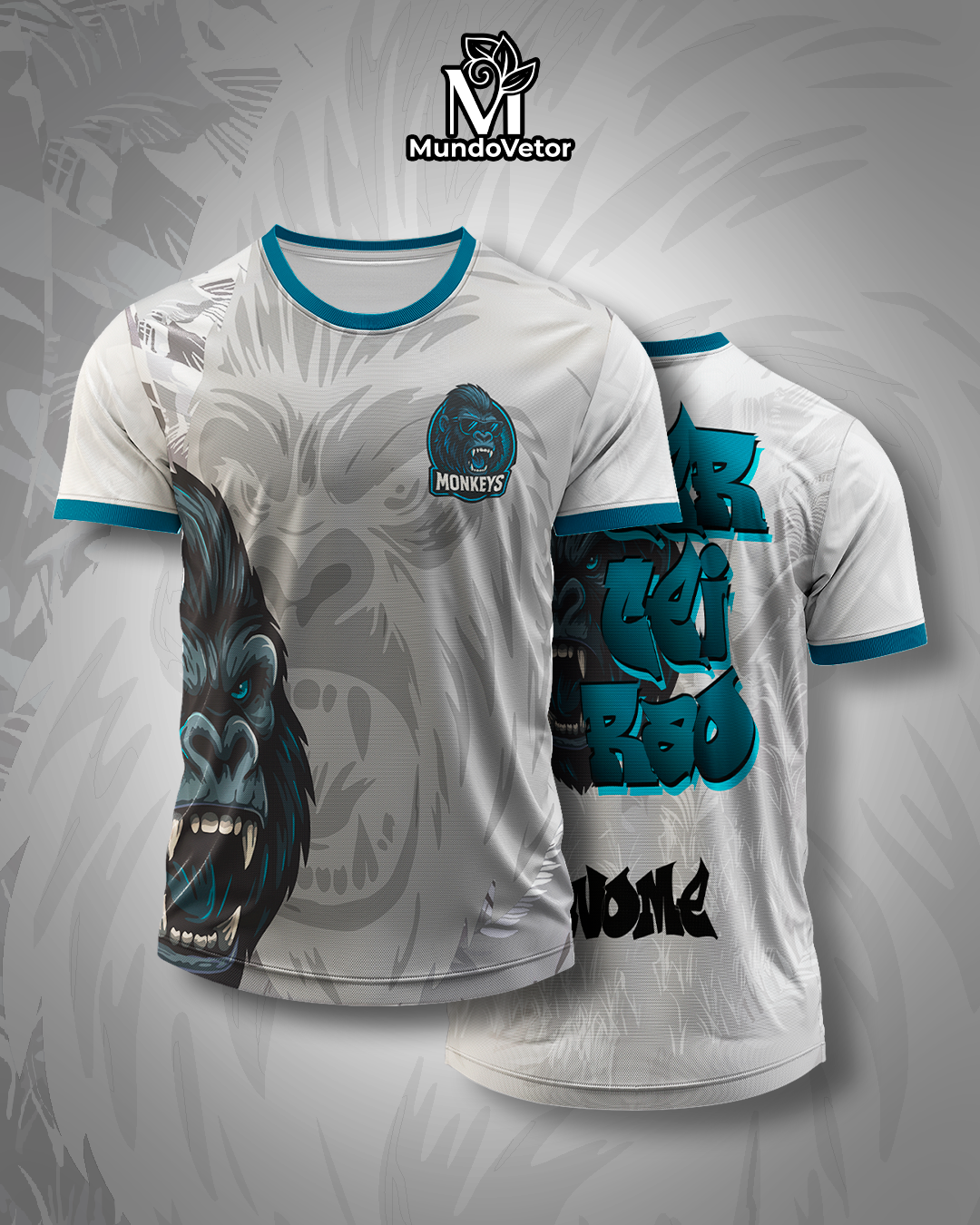 Arte Digital Camiseta Terceirão Gorila Furioso