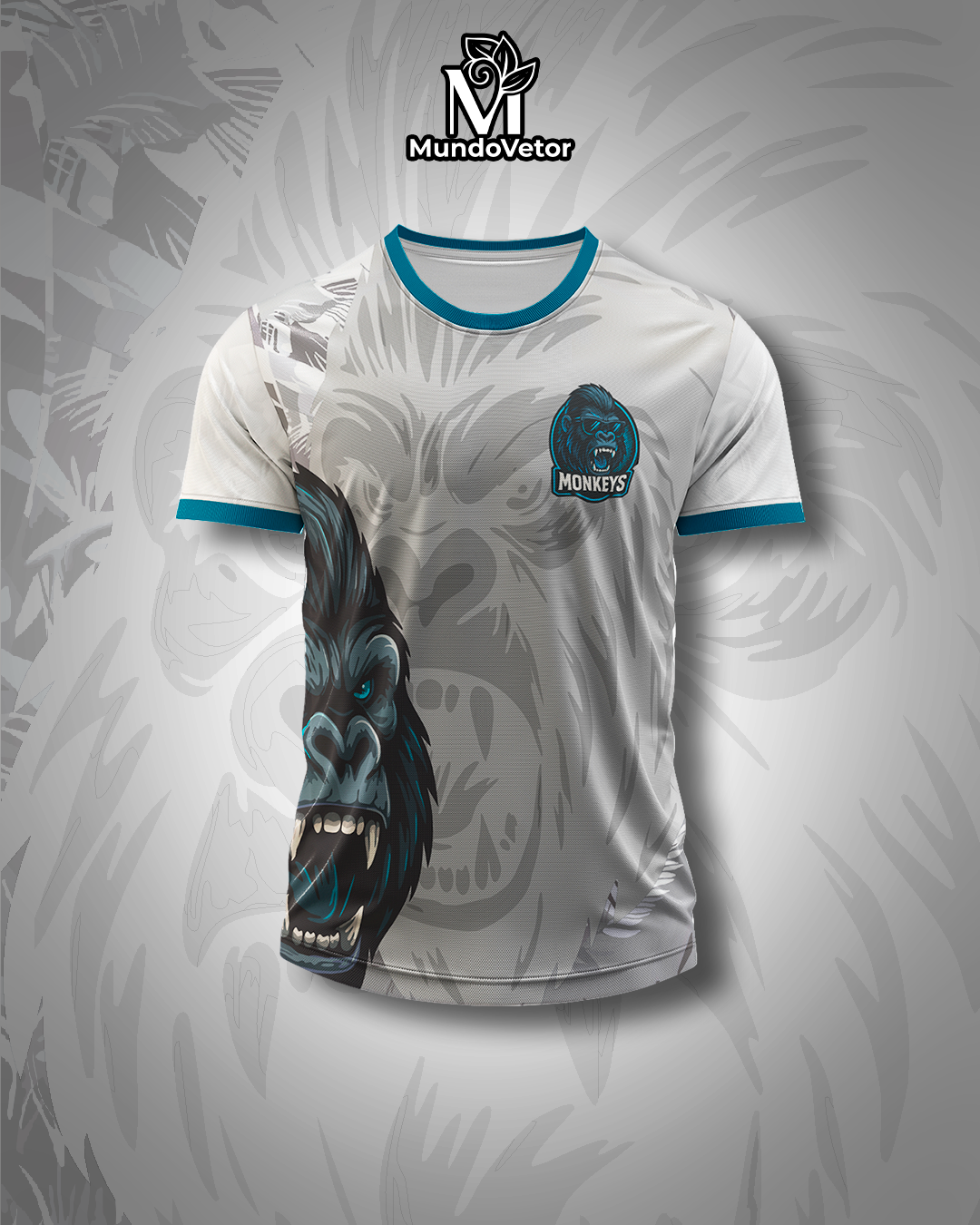 Arte Digital Camisa Terceirao Gorila Furioso