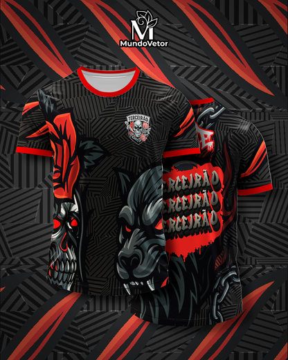 Arte Digital Camiseta Terceirão Caveiras e Lobo