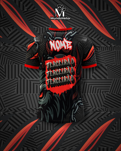 Arte Digital Camiseta Terceirão Caveiras e Lobo