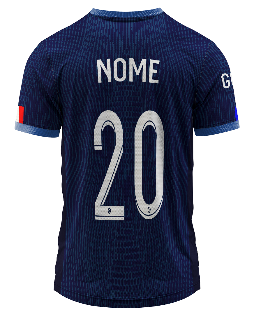 design vetorial psg uniforme titular azul vermelho