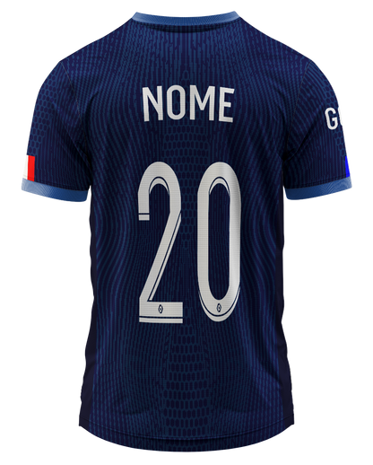 design vetorial psg uniforme titular azul vermelho