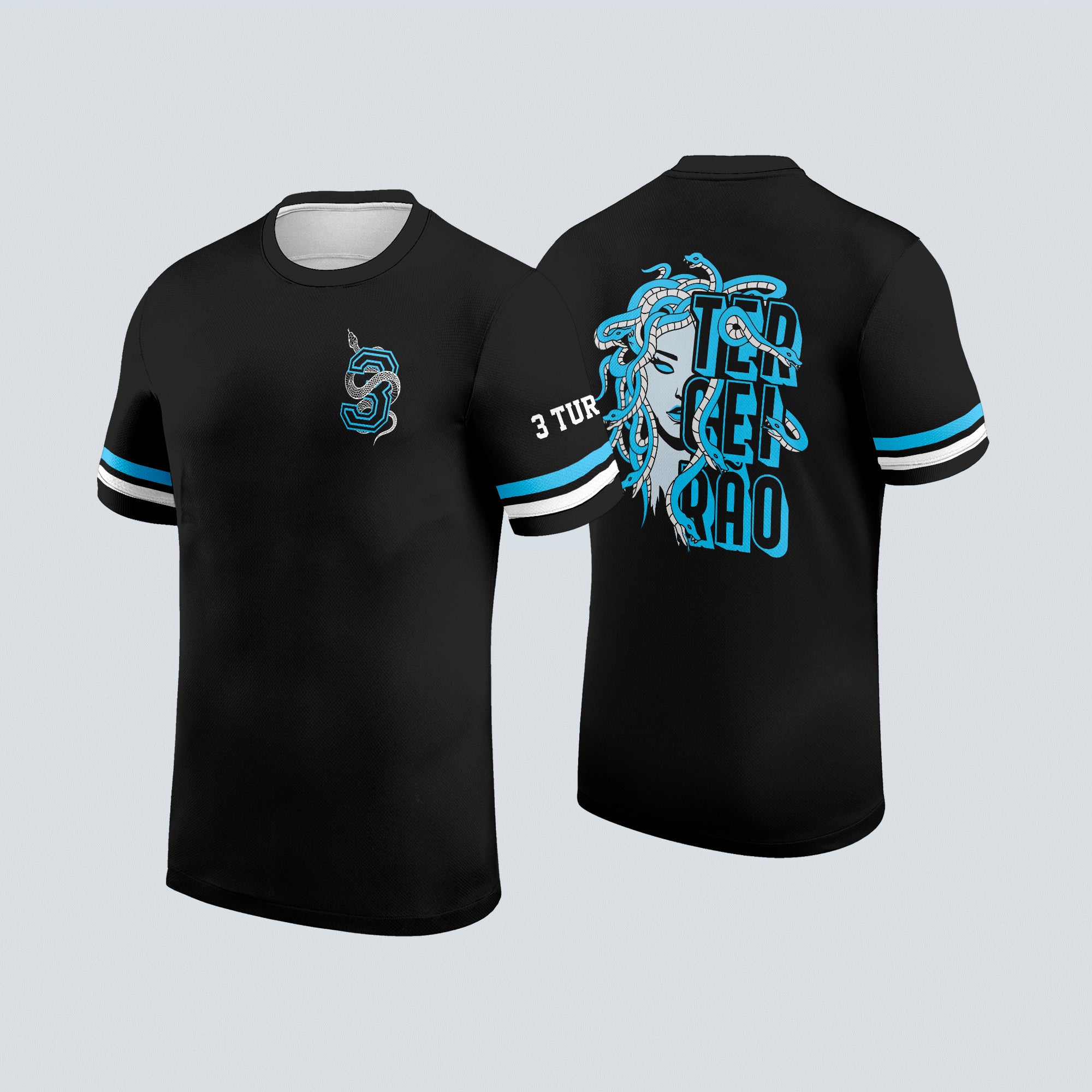 Arte Digital Camisa Terceirao Medusa Azul